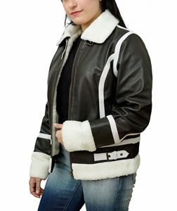 Veste en cuir véritable marron vintage pour homme, col rabattu, fermeture éclair, couleur contrastée - Product Image 2