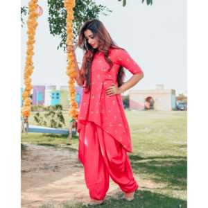 Vêtement respirant à imprimé feuille d'aluminium rose rubis, coupe ample, pour usage quotidien, taille XS - Product Image 6