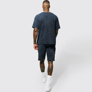 T-shirt Homme Oversize en Coton Épais Effet Délavé Acide avec Motif, Style Vintage et Décontracté, Tendance Streetwear - Product Image 4