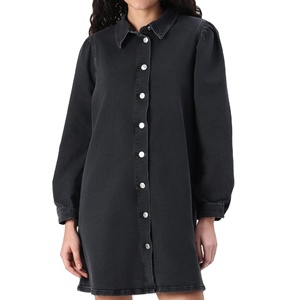 เดรสเสื้อยีนส์สีดำแขนยาวมินิเดรสลำลองติดกระดุมแบบลำลองสำหรับผู้หญิงซัพพลายเออร์เครื่องแต่งกายแฟชั่นจาก BD - Product Image 4