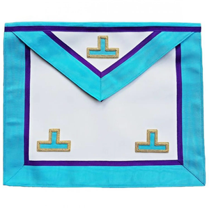 Delantal Masónico Tradicional con Símbolo de Compás Cuadrado Bordado, Borde Decorativo y Fabricación Personalizada - Product Image 1