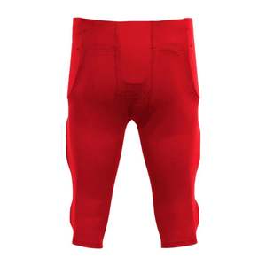 Pantalon d'entraînement de football américain rouge écarlate avec protections intégrées – Personnalisable pour équipe – Tenue d'entraînement athlétique - Product Image 2