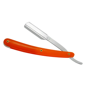 Rasoir de sécurité jetable à lame unique en acier inoxydable avec manche en plastique ABS orange, outil de rasage manuel pour hommes - Product Image 1
