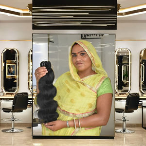 Tengle gros cuticules alignés crépus Bodywave naturel noir brut indien vierge Extensions de cheveux humains faisceaux gratuits - Product Image 1