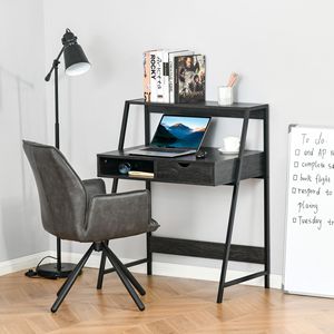 "Modern <b>Simple</b> MDF Home Office Computer <b>Desk</b> for Small Spaces with Drawers and Shelves" - Product Image 6