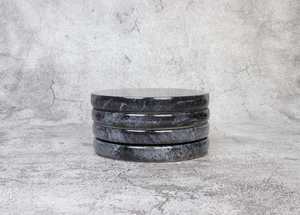 Ensemble de sous-verres ronds en marbre naturel noir Gabriella de qualité supérieure, finition élégante en pierre, décoration de luxe pour la maison, protection de table basse, thé - Product Image 3
