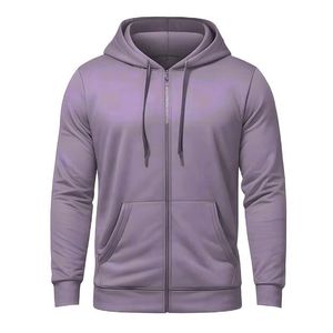 Custom Logo Men's Plain <b>Zip</b> <b>Up</b> Hoodie Blank Heavyweight Fleece Full <b>Zip</b> Sweatshirt High Quality Cotton Casual Hooded Jacket - Product Image 4
