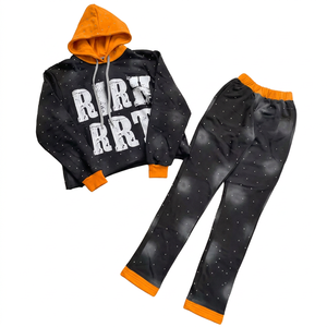 Conjuntos Deportivos Personalizados al por Mayor para Hombre, Venta en Línea, Alta Calidad, Corte Regular, Ropa Casual, Conjunto Deportivo con Pedrería para Hombre - Product Image 6