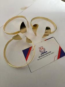 Pulsera de puño unisex de latón chapado en oro, hecha a mano, de arte metálico, talla única, joyería de moda, artesanía superior, comercio justo - Product Image 5