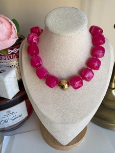 Handcrafted Resin <b>Beaded</b> <b>Necklaces</b> Glitter Accents Geometric Pattern Swirl Details Jewelry Gift Unisex All Events BellaDec - Product Image 6