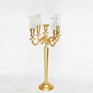 Candelabro de Metal chapado en oro PARA CENA chimenea de cristal transparente MESA DE BODA decorativo nuevo diseño candelabro hecho a mano - Product Image 1