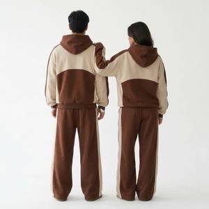 Custom Unisex Plus Size Hoodie Tracksuit Set Solid Color Pullover Sweatshirt <b>Straight</b> <b>Leg</b> <b>Pants</b> Winter Casual Wear 100% Cotton - Product Image 2