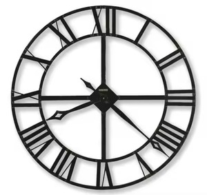 <b>Modern</b> Black Metal <b>Wall</b> <b>Clock</b> Abstract Geometric Design Quartz Analog 60cm Oversized Industrial Style Living Room <b>Clock</b> - Product Image 1