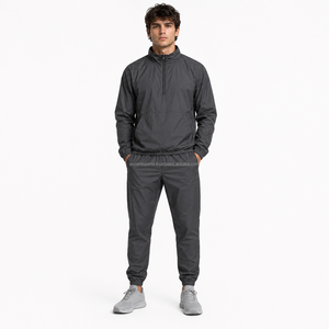 Ensemble survêtement coupe-vent en nylon personnalisé pour homme, veste et pantalon, vente en gros, vêtements de sport, course à pied, entraînement, tenue décontractée, streetwear - Product Image 1