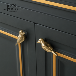 Handcrafted Solid Brass Bird Cabinet <b>Knob</b> Golden Finish Decorative Animal <b>Drawer</b> Pull Wardrobe Door Cupboard Furniture Handle - Product Image 1