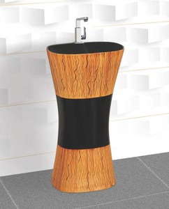 Lavabo de Pedestal de Cerámica Moderno Linum con Desagüe, Ecológico, para Uso Hospitalario, Lavamanos - Product Image 5