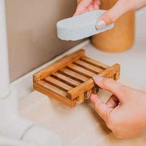 Porte-savon carré en bois à fentes, accessoires de salle de bain, Skies Trader - Product Image 5