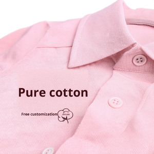 Camisa de Trabajo Corporativa Personalizada de Algodón Tejido con Cuello Camisero y Manga Corta - Impresión de Logotipo en Blanco - Color Sólido - Product Image 3