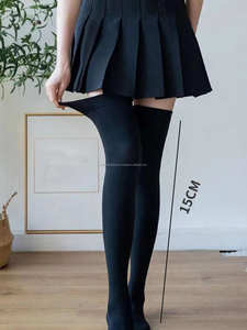 High Quality Black Cotton <b>Crew</b> <b>Socks</b> <b>Women's</b> Knee-High Soccer Compression <b>Socks</b> Comfortable Breathable Anti-Bacterial Anti-Slip - Product Image 5