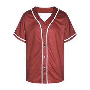 Maillots de baseball pour équipes sportives professionnels, en polyester de qualité supérieure, matière performante, col boutonné traditionnel, maille respirante - Product Image 1