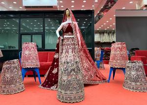Velvet Bridal <b>Lehenga</b> Choli Embroidered Wedding Dress for Women Festive Indian Outfit With Dupatta - Product Image 3