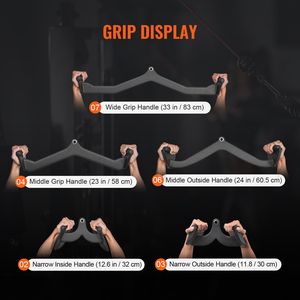 LAT Pulldown Attachments Cable Machine Rowing T-<b>Bar</b> <b>V</b>-<b>Bar</b> 5 Set Tricep Pull <b>Bar</b> Back Strength Exercise Machine Parts Accessories - Product Image 5
