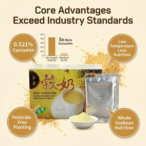 Poudre de lait de soja aux céréales mélangées et curcuma rouge non-OGM Nature Green - Boisson superalimentaire naturelle à la curcumine pour le soutien immunitaire, végétalienne - Product Image 4