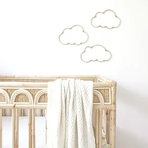 Décoration murale nuage en rotin tressé naturel pour chambre d'enfant, art tissé durable pour chambre de bébé - Product Image 4