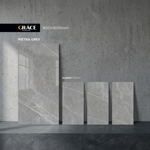 Grace Collection 800x1600mm Glossy Pietra Brown Porcelain Vitrified Non-Slip Wall Floor Tiles 80x160cm Marble Look Swimming <b>Pool</b> - Product Image 3