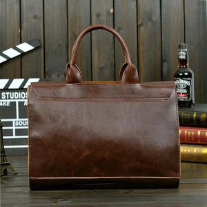 Nuevas Bolsas Clásicas para Portátil de Cuero Genuino de Vaca, Maletín Vintage de Gran Capacidad con Correa Ajustable, Bolsas de Cuero para Portátil - Product Image 2
