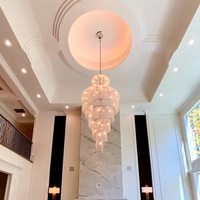 Lustre en cristal en spirale moderne et luxueux, luminaire suspendu en cascade à plusieurs niveaux, LED 3500K blanc chaud, installation facile, salon