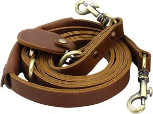 Brown Leather <b>Dog</b> <b>Leash</b> Braided Design Durable Classic Style for <b>Dogs</b> - Product Image 6