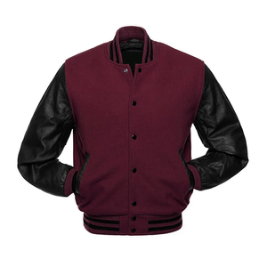 Chaqueta universitaria de béisbol Chaqueta universitaria de lana Premium con mangas de cuero chaqueta universitaria personalizada al por mayor con estilo - Product Image 2