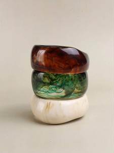 Handmade Acrylic <b>Resin</b> Bangles & Bracelets-H a CRAFT Women's Classic Crown Shape Jewelry for Anniversary Occasions - Product Image 3