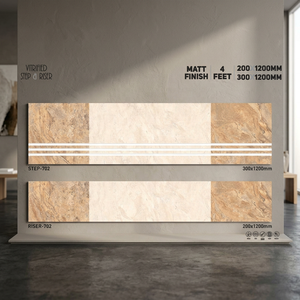 Marches d'escalier de finition brillante: 1200x200mm et 1200x300mm, épaisseur de 11mm, carreaux de riser en porcelaine céramique antidérapants mats - Product Image 3