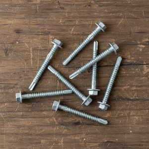 Vis de perçage métriques de qualité professionnelle, robustes, en acier au carbone, diamètre de la tête de 12 mm, tête à rondelle, galvanisées à chaud, marque PDC - Product Image 5