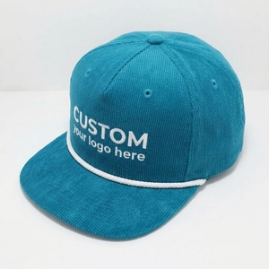 Gorra Snapback de 5 Paneles de Pana Personalizada con Visera Plana, Logotipo Bordado Plano, Rendimiento Transpirable, Impermeable, Unisex, OEM, ODM, MOQ Bajo - Product Image 2
