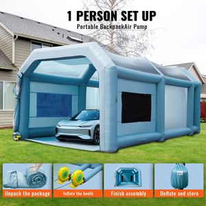 Tenda Gonfiabile per Verniciatura Auto 28x16x11ft ad Alta Potenza con Soffiatori 750W+950W e Luci LED - Product Image 4