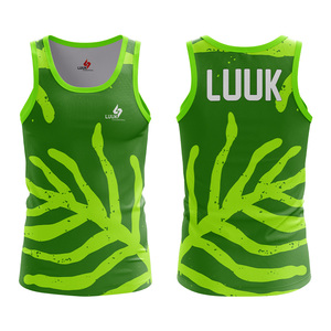 Débardeur Sportif Vert pour Homme LUUK, Imprimé par Sublimation, Séchage Rapide, Col Rond, Sans Manches, Motif Personnalisé, Vêtements de Sport - Product Image 1