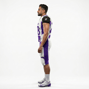 Custom Heavyweight Spandex Polyester V-Neck Short Moisture Wicking Youth American Football Team Uniform Amateur Leagues OEM - Product Image 3