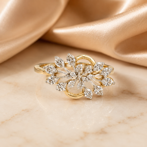 Designer 14K <b>Gold</b> Solitaire <b>Ring</b> with Sparkling Center Stone Bridal Engagement Party Wear Jewelry - Product Image 1