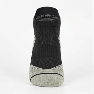 NORTH APPROACH Ankle Socks Breathable Running Socks for Adults Summer Sport Wear Thin Knitted Design Gray Black Color - Product Image 1