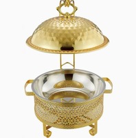 Plat de service de luxe PHC 150L en acier inoxydable doré, chauffe-plat à vapeur pour buffet, maintien au chaud 24h avec contrôle de température pour mariages