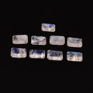 Lote al por mayor de piedras preciosas sueltas de piedra lunar arcoíris natural de 5x7 mm, corte octogonal facetado y calibrado, para la fabricación de joyas. - Product Image 4
