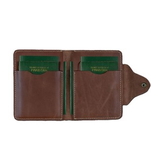 Reddish Brown Cowhide Real Genuine Leather Dual <b>Passport</b> <b>Holder</b> Sleeve Slim Travel Organizer <b>Wallet</b> Multi Pocket Protection Case - Product Image 2