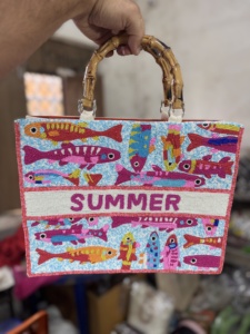 Indian Women's <b>Shoulder</b> Tote Designer <b>Bag</b> Handmade beaded <b>Shoulder</b> <b>bag</b> Messenger Evening Clutch <b>Bags</b> Zipper Evening Shopping <b>Bag</b> - Product Image 5