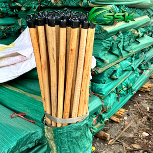 High Quality Durable 120cm Natural Eucalyptus Wood Garden Broom Natural Plant Material Broom Head Wooden Handle Furniture Toilet - Product Image 1