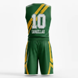 Ensemble de maillot de basket-ball pour hommes, uniforme de sport sans manches à séchage rapide avec short de haute qualité - Product Image 6