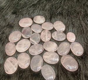 Cuarzo Rosa Natural Ovalado Pulido, Piedra de Cristal Rosa, Cuarzo Rosa en Forma Ovalada, Piedra Suelta para Decoración, Colección, Regalo - Product Image 1