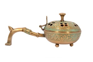 Brûleur d'encens et de bakhoor en laiton avec poignée, diffuseur de parfum et d'aromathérapie pour la maison et l'hôtel - Product Image 6